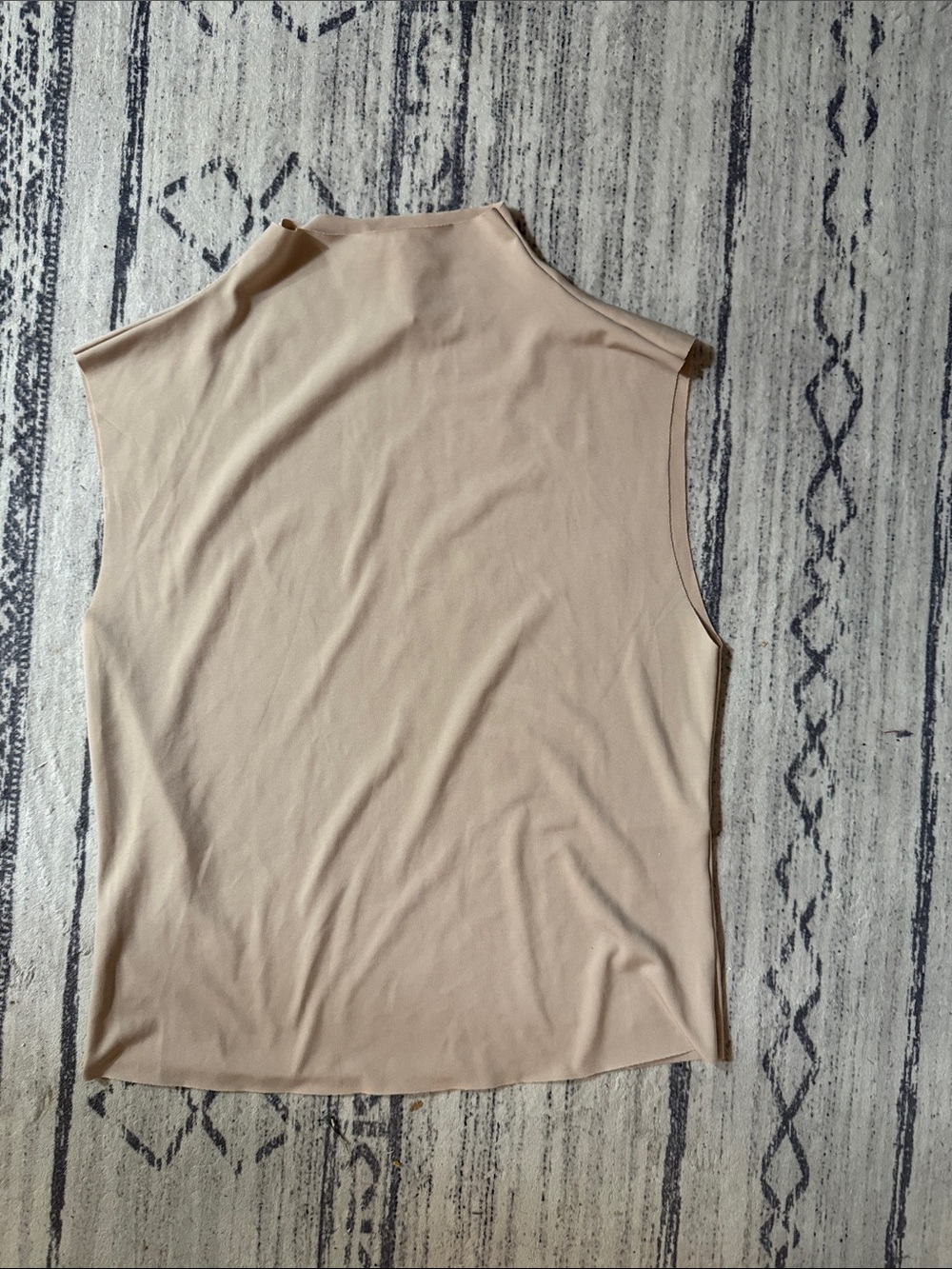 H&M Sleeveless Mock Neck Tank Top in Light Beige